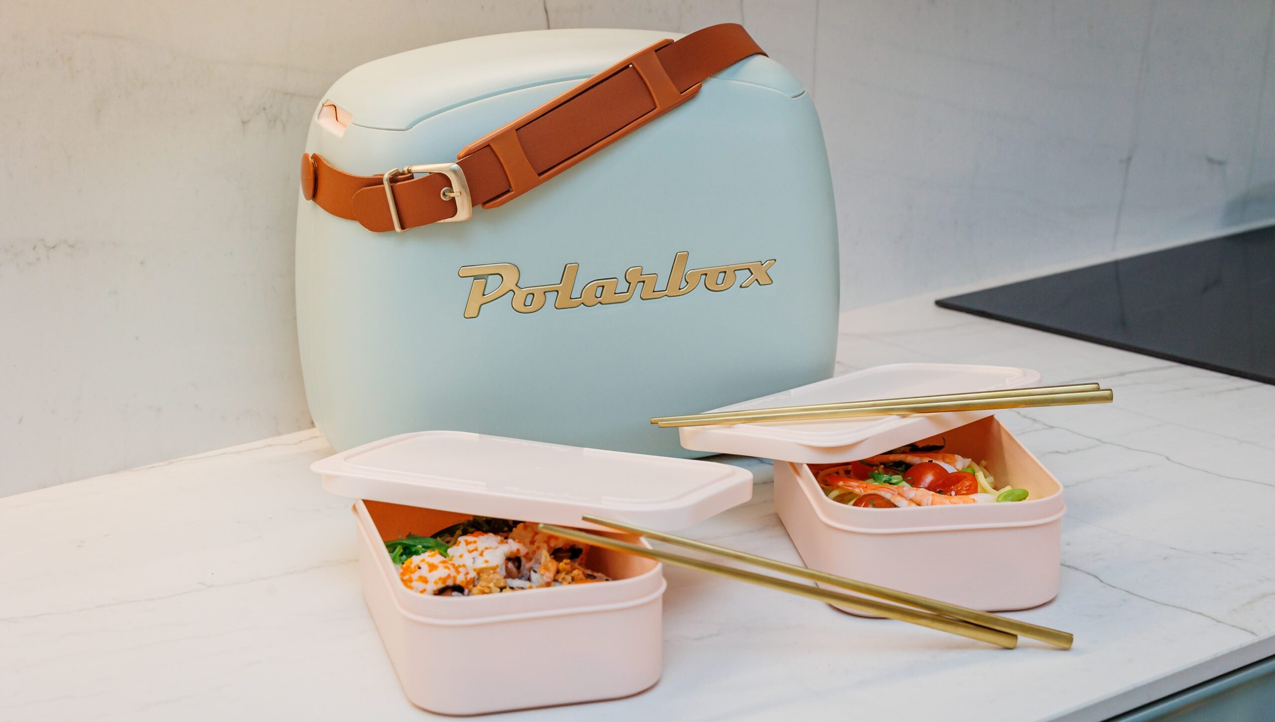 POLARBOX COOLERBAG 6L MATCHA GOLD INCL. 2X LUNCHBOX