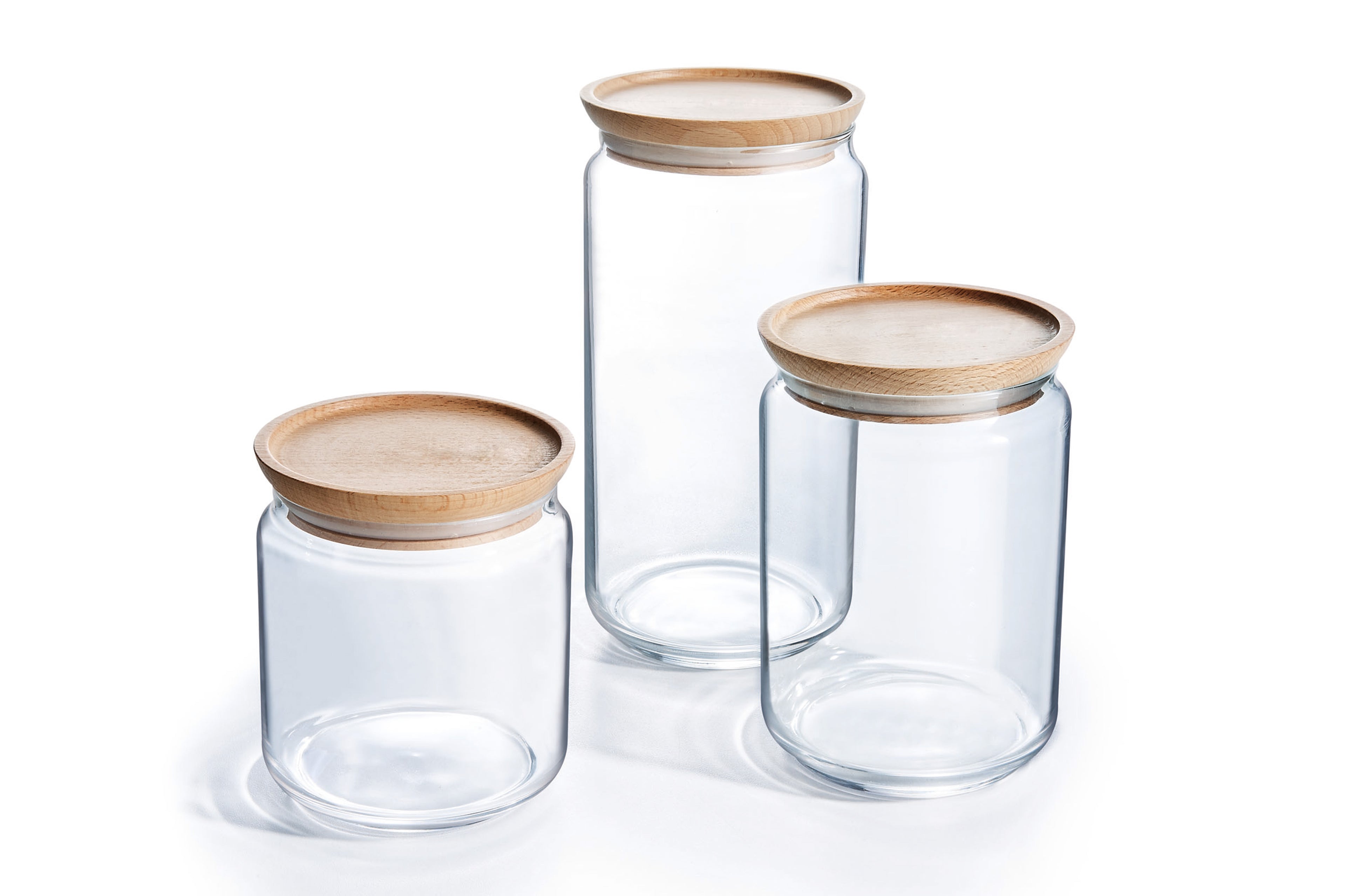 Luminarc Pure Voorraadpot met Houten Deksel – 0,75 Liter – Glazen Bewaarpot