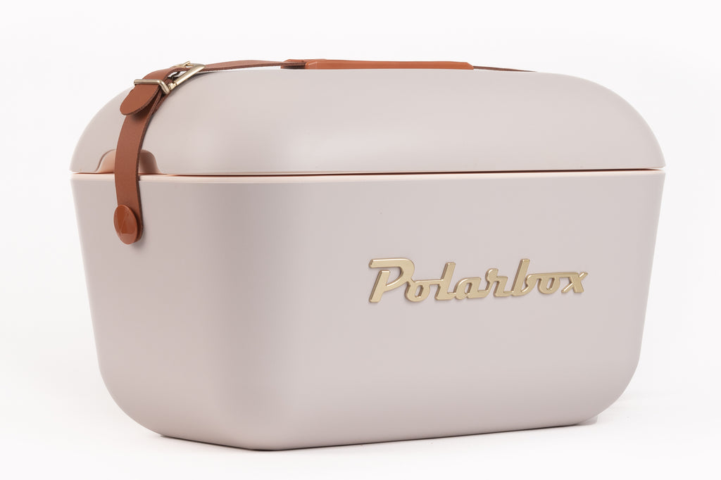 Polarbox cooler 12L - Pearl Gold - retro cooler for picnic and beach