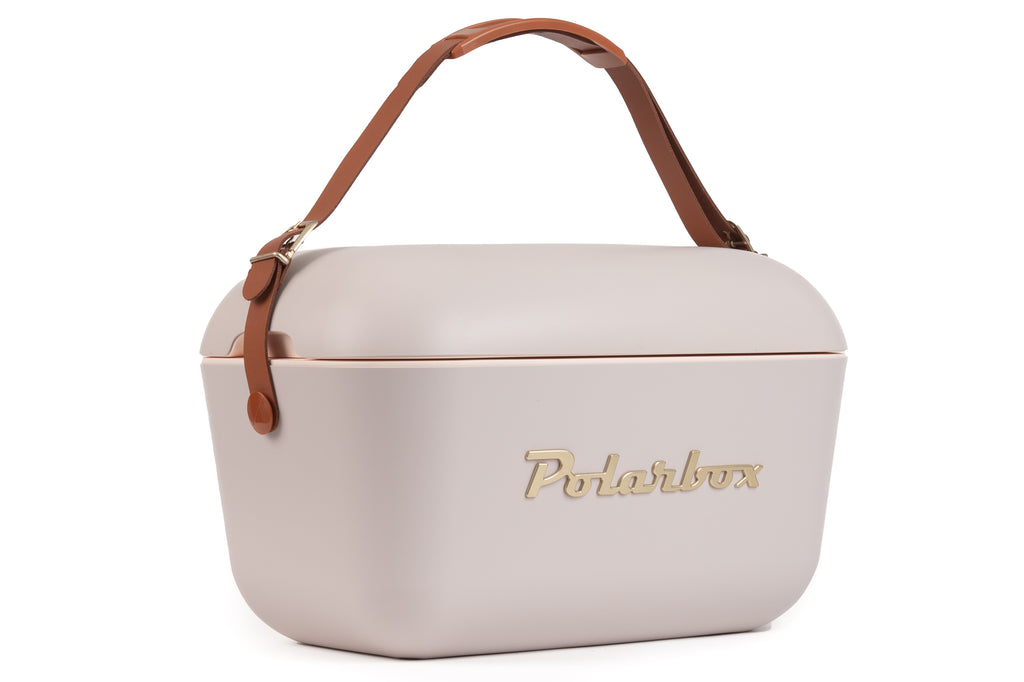Polarbox cooler 12L - Pearl Gold - retro cooler for picnic and beach