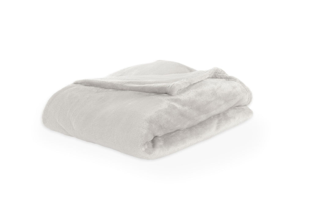 Tiseco - Plaid COSY DELUX - Microflanelle 280 g/m² - 180x220 cm, gris argenté