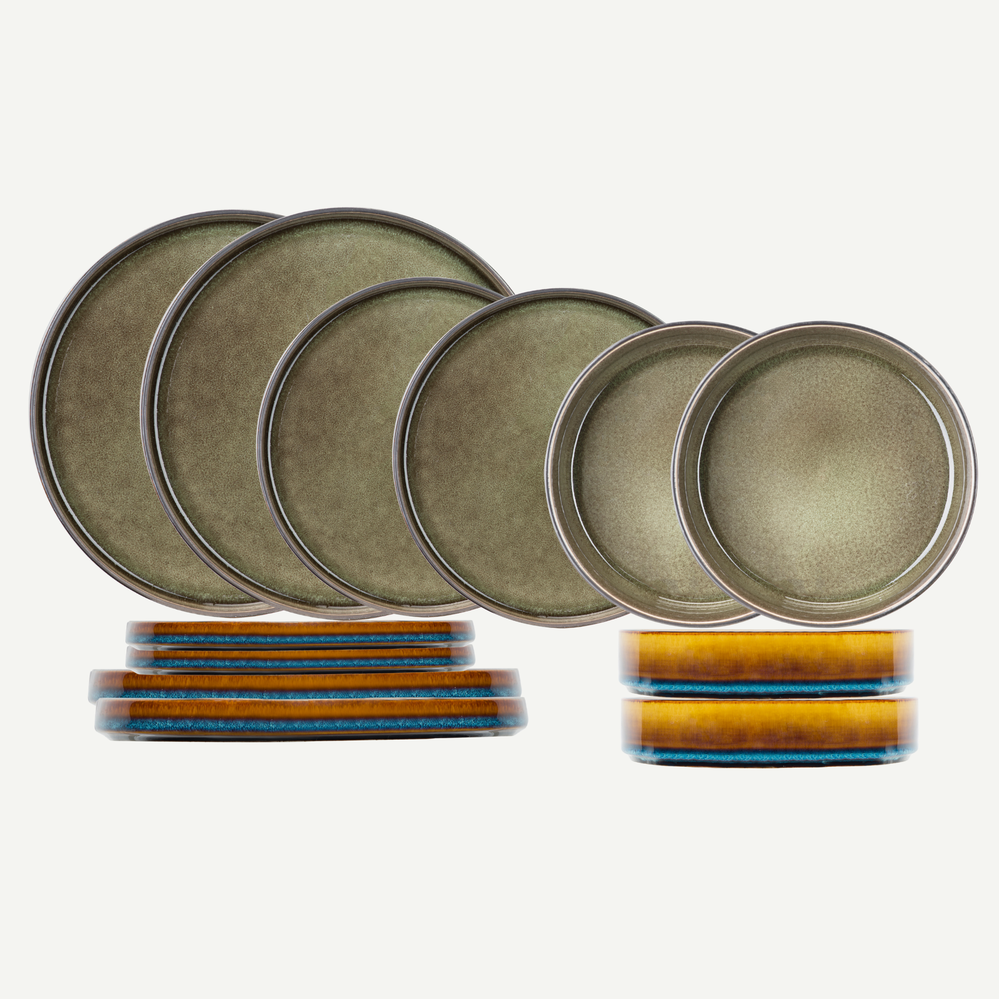 QUINTANA GRÜNES GESCHIRRSET - 12-TEILIG - 4 PERSONEN